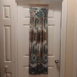 Casual Lands Wide-Leg Palazzo Pants Naturalistic Multi-Color Bohemian Size S